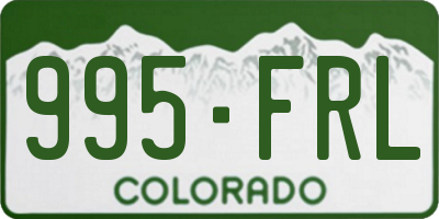 CO license plate 995FRL