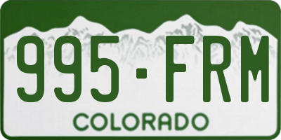 CO license plate 995FRM