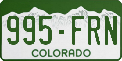 CO license plate 995FRN