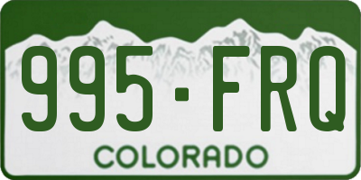 CO license plate 995FRQ