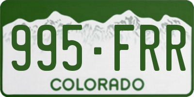 CO license plate 995FRR