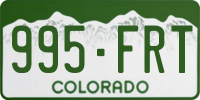 CO license plate 995FRT