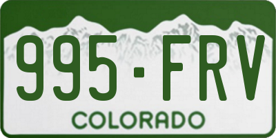 CO license plate 995FRV