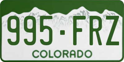 CO license plate 995FRZ