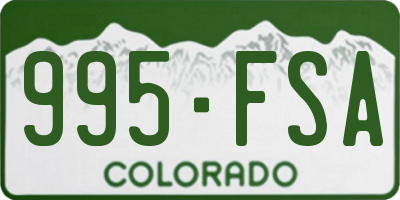 CO license plate 995FSA
