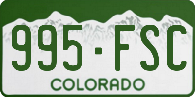 CO license plate 995FSC