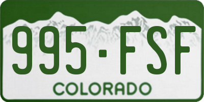 CO license plate 995FSF