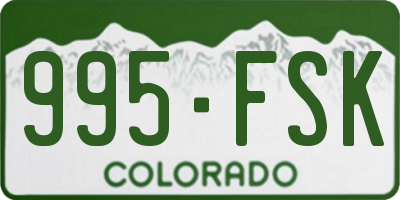 CO license plate 995FSK