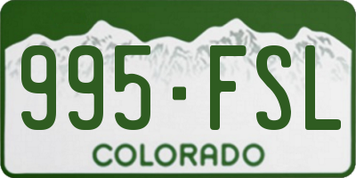 CO license plate 995FSL