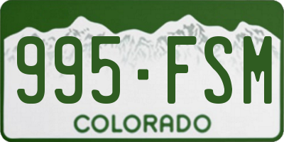 CO license plate 995FSM