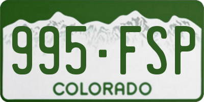 CO license plate 995FSP