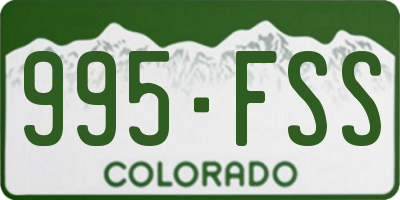 CO license plate 995FSS
