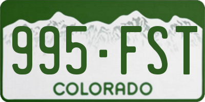 CO license plate 995FST