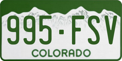 CO license plate 995FSV