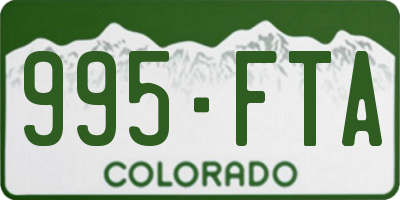 CO license plate 995FTA