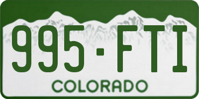 CO license plate 995FTI