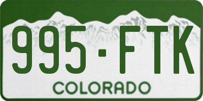 CO license plate 995FTK