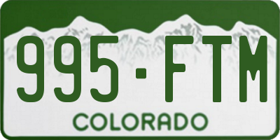 CO license plate 995FTM