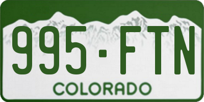 CO license plate 995FTN
