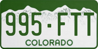 CO license plate 995FTT