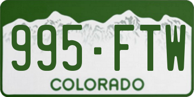 CO license plate 995FTW