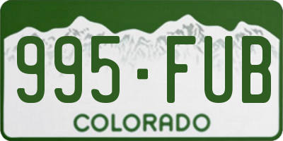 CO license plate 995FUB