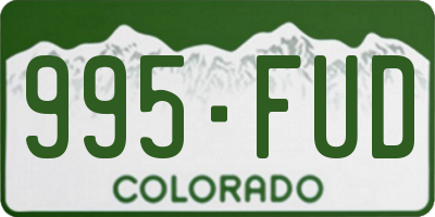 CO license plate 995FUD