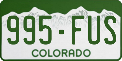 CO license plate 995FUS