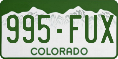 CO license plate 995FUX