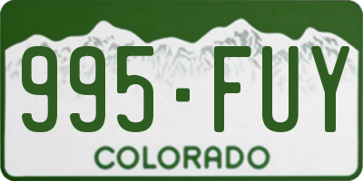 CO license plate 995FUY