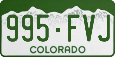 CO license plate 995FVJ