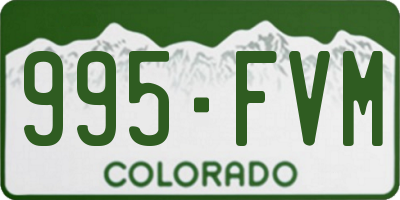 CO license plate 995FVM