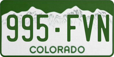 CO license plate 995FVN