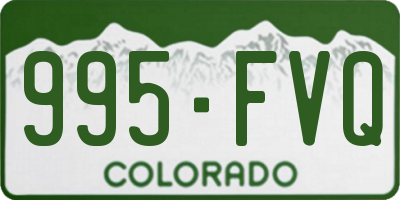 CO license plate 995FVQ