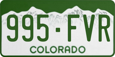 CO license plate 995FVR