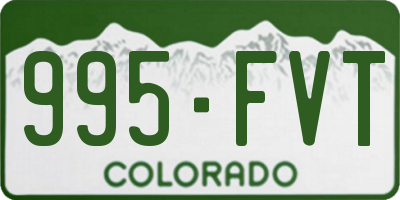 CO license plate 995FVT