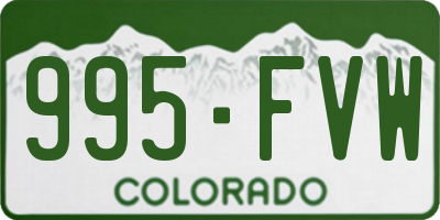 CO license plate 995FVW
