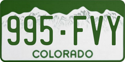 CO license plate 995FVY