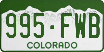 CO license plate 995FWB