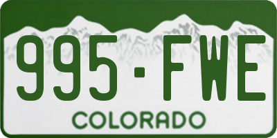 CO license plate 995FWE