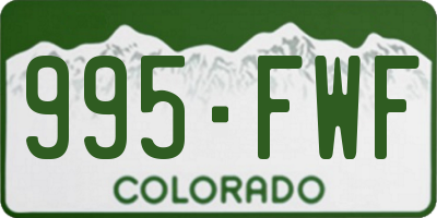 CO license plate 995FWF