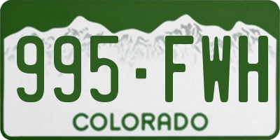 CO license plate 995FWH