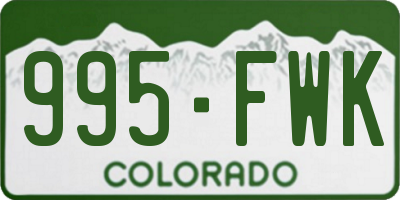 CO license plate 995FWK