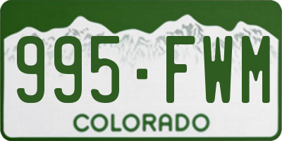 CO license plate 995FWM