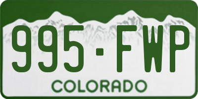 CO license plate 995FWP