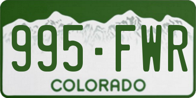 CO license plate 995FWR
