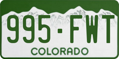CO license plate 995FWT