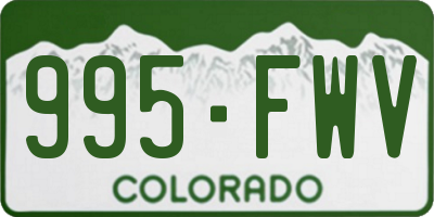 CO license plate 995FWV