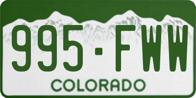 CO license plate 995FWW
