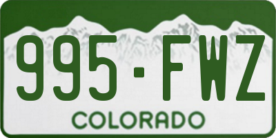 CO license plate 995FWZ